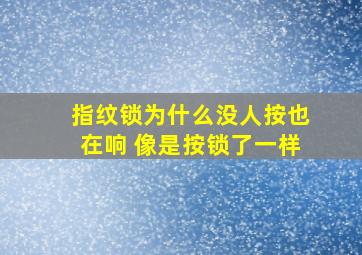 指纹锁为什么没人按也在响 像是按锁了一样